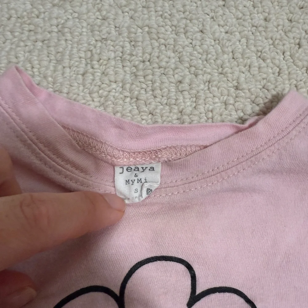 Junie Grey Pink Baby Two-Piece Set with Smiley Flower